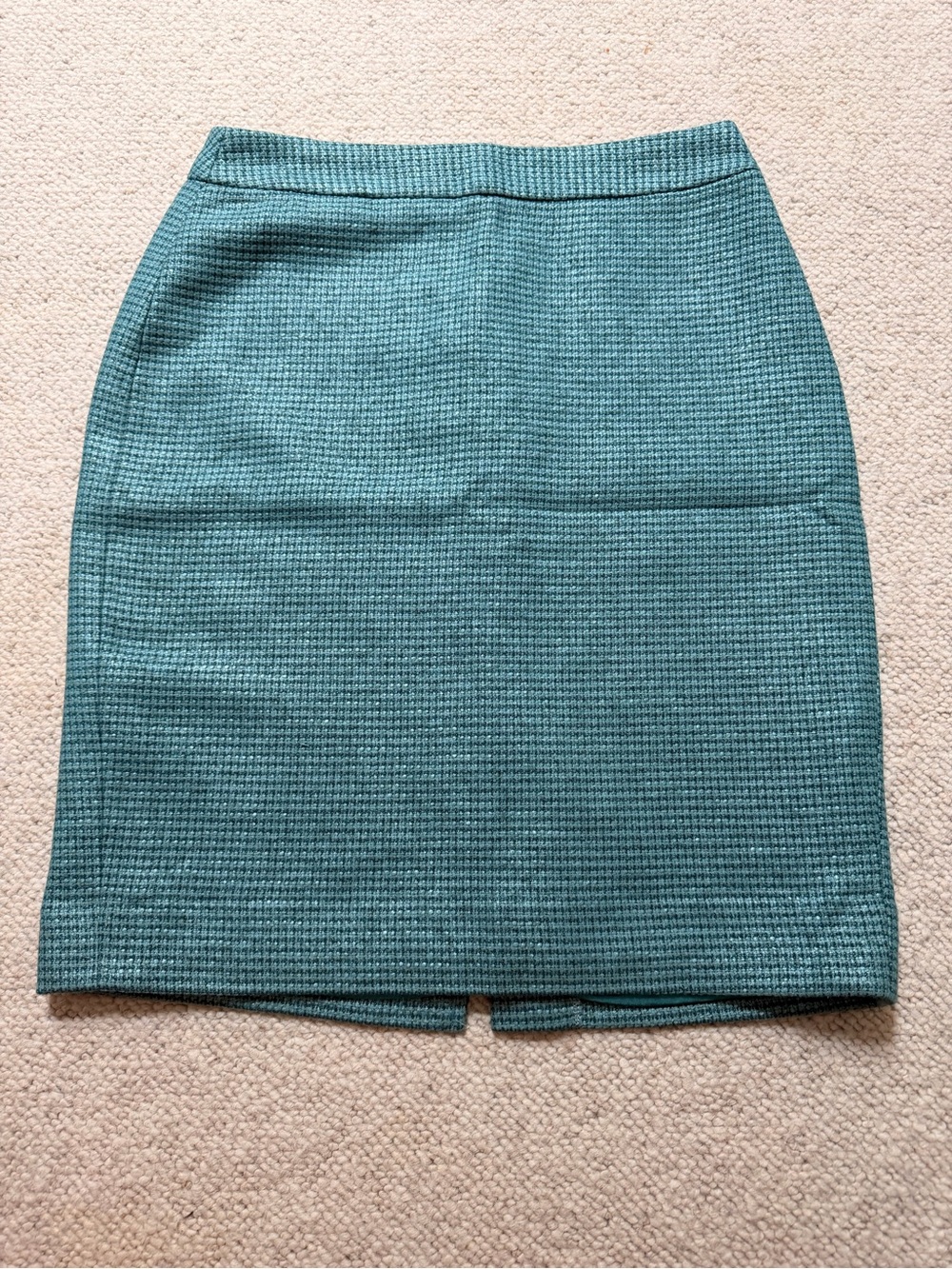 J.Crew Teal Tweed Metallic Pencil Skirt - Women